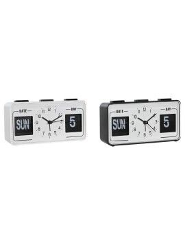 Reloj Despertador DKD Home Decor 17 x 5 x 9 cm Negro Blanco PVC (2 Unidades)