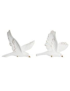 Figura Decorativa DKD Home Decor 28 x 4,5 x 23 cm Blanco Romántico (2 Unidades)