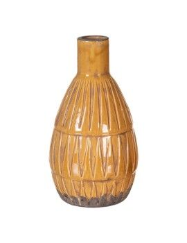 Vaso 16,5 x 16,5 x 30 cm Cerâmica Mostarda