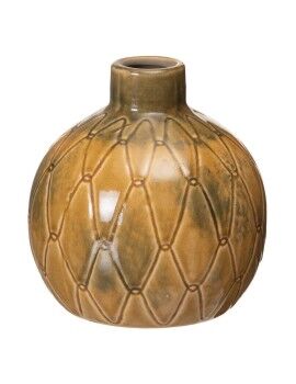 Vaso 17,5 x 17,5 x 18 cm Cerâmica Mostarda