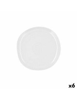 Plato Llano Ariane Earth Cerámica Blanco Ø 27 cm (6 Unidades)