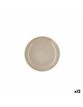 Plato Llano Ariane Porous Cerámica Beige Ø 21 cm (12 Unidades)