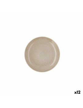 Prato de Jantar Ariane Porous Bege Cerâmica Ø 21 cm (12 Unidades)