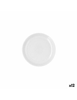 Plato Llano Ariane Artisan Cerámica Blanco Ø 21 cm (12 Unidades)