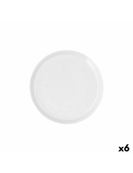 Plato Llano Ariane Artisan Cerámica Blanco Ø 27 cm (6 Unidades)