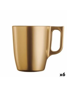 Taza Mug Luminarc Flashy Dorado Vidrio 250 ml (6 Unidades)