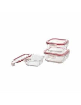 Set de Fiambreras Bergner Q4052 Cuadrado Vidrio de Borosilicato (3 pcs)