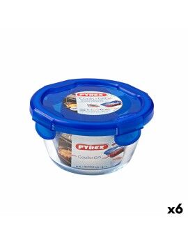 Fiambrera Hermética Pyrex Cook & go 15,5 x 15,5 x 8,5 cm Azul 700 ml Vidrio (6 Unidades)