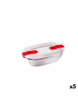 Fiambrera Hermética Pyrex Cook & Heat Rectangular 400 ml 17 x 10 x 5 cm Transparente Vidrio (5...