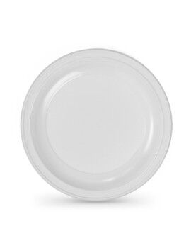 Conjunto de pratos reutilizáveis Algon Redondo Branco 22 x 22 x 1,5 cm Plástico 25 Unidades