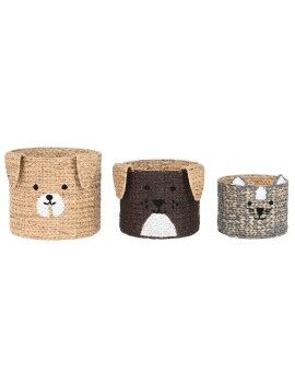 Juego de Cestas DKD Home Decor 40 x 40 x 37 cm Animales