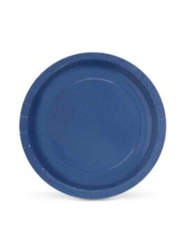 Conjunto de pratos Algon Redondo Cartão Descartáveis Azul 10 Unidades 20 x 20 x 1,5 cm