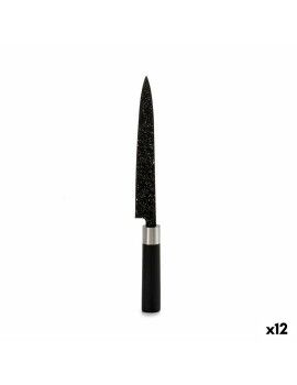 Cuchillo de Cocina Mármol 3,5 x 33,3 x 2,2 cm Plateado Negro Acero Inoxidable Plástico (12 Unidades)