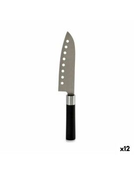 Cuchillo de Cocina Negro Plateado Acero Inoxidable Plástico 5 x 30 x 2,5 cm (12 Unidades)