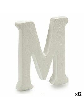 Letra M Branco poliestireno 1 x 15 x 13,5 cm (12 Unidades)