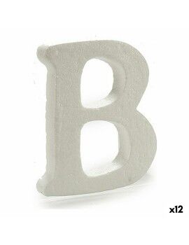 Letra B Branco poliestireno 15 x 12,5 cm (12 Unidades)