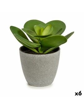 Planta Decorativa 18 x 18,5 x 18 cm Cinzento Verde Plástico (6 Unidades)