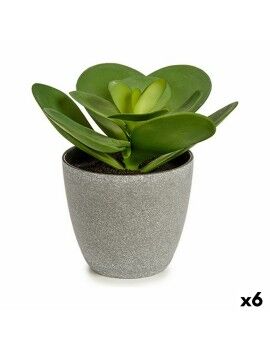 Planta Decorativa 18 x 18,5 x 18 cm Gris Verde Plástico (6 Unidades)