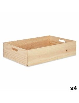 Caja Decorativa Madera de pino 40 x 14 x 60 cm (4 Unidades)