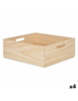 Caja Decorativa Madera de pino 35 x 14 x 40 cm (4 Unidades)