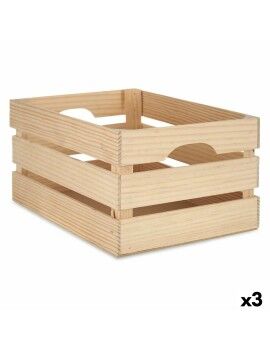 Caja Decorativa Madera de pino 26 x 18,3 x 36 cm (3 Unidades)