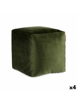 Puff Veludo Verde 30 x 30 x 30 cm (4 Unidades)