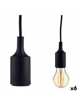 Lámpara de Techo 60 W 220-250 V Negro Plástico (6 Unidades)