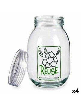 Bote Reuse Vidrio Transparente 1,8 L 13 x 20,8 x 13 cm (4 Unidades)