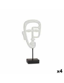 Figura Decorativa Cara Blanco 19,5 x 38 x 10,5 cm (4 Unidades)