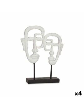 Figura Decorativa Cara Blanco 27 x 32,5 x 10,5 cm (4 Unidades)