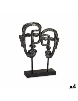 Figura Decorativa Cara Negro 27 x 32,5 x 10,5 cm (4 Unidades)