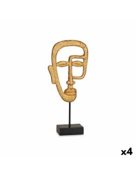 Figura Decorativa Face Dourado 19,5 x 38 x 10,5 cm (4 Unidades)