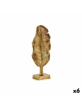 Figura Decorativa Hoja de planta Dorado 8 x 43,5 x 17 cm (6 Unidades)