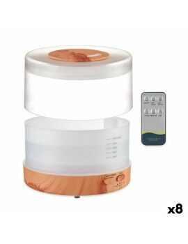 Humidificador Difusor de Aromas com LED Multicores Branco Castanho 500 ml (8 Unidades)