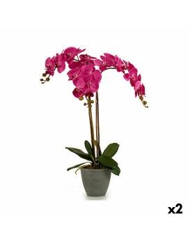 Planta Decorativa Orquídea Plástico 60 x 78 x 44 cm (2 Unidades)
