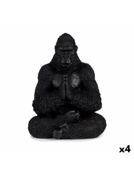 Figura Decorativa Gorila Yoga Preto 16 x 28 x 22 cm (4 Unidades)