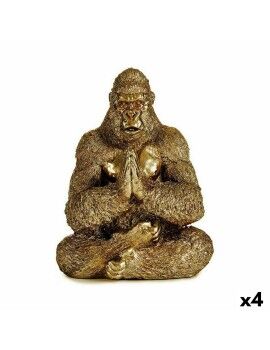 Figura Decorativa Yoga Gorila Dorado 16 x 27,5 x 22 cm (4 Unidades)