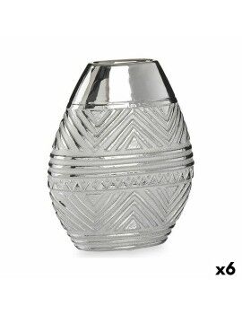Vaso Largura do produto Prateado Cerâmica 9,8 x 26,5 x 22 cm (6 Unidades)