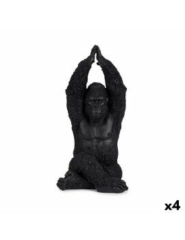 Figura Decorativa Gorila Yoga Negro 18 x 36,5 x 19,5 cm (4 Unidades)