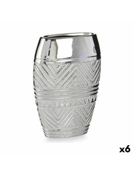 Vaso Largura do produto Prateado Cerâmica 9,5 x 26,5 x 19,5 cm (6 Unidades)