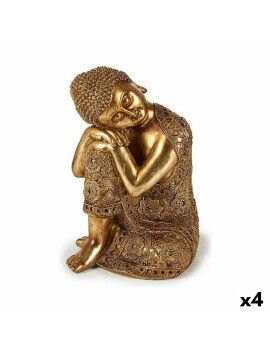 Figura Decorativa Buda Sentado Dorado 20 x 30 x 20 cm (4 Unidades)