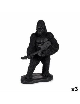 Figura Decorativa Gorila Guitarra Negro 17,5 x 38 x 27 cm (3 Unidades)