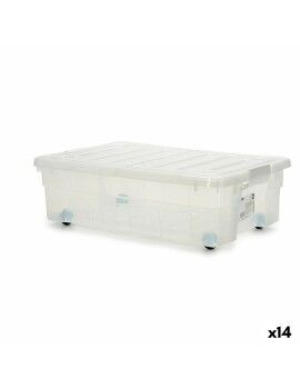 Caja de Almacenamiento con Ruedas 30 L 40 x 18 x 59,5 cm (14 Unidades)