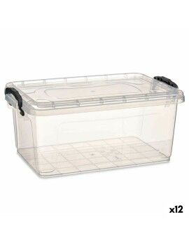 Caja de Almacenaje con Tapa Transparente Plástico 8,5 L 23,5 x 15,5 x 37 cm (12 Unidades)