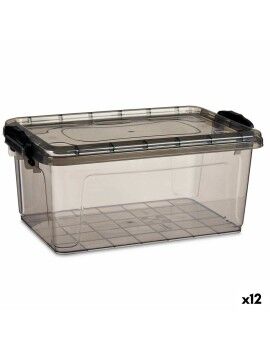 Caja de Almacenaje con Tapa Antracita Plástico 8,5 L 24 x 16 x 37 cm (12 Unidades)