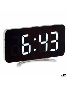 Relógio Digital de Mesa Branco ABS 15,7 x 7,7 x 1,5 cm (12 Unidades)