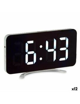 Reloj Digital de Sobremesa Blanco ABS 15,7 x 7,7 x 1,5 cm (12 Unidades)