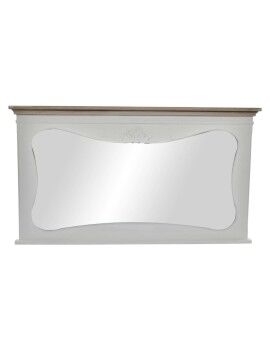 Espelho de parede DKD Home Decor Branco Madeira Natural 105 x 64 x 4,5 cm