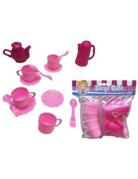 Serviço de Café Cor de Rosa Brinquedo 14 Partes Plástico