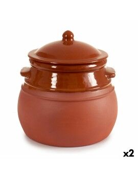 Olla con Tapa Barro cocido 4,5 L 25 x 27 x 25 cm (2 Unidades)